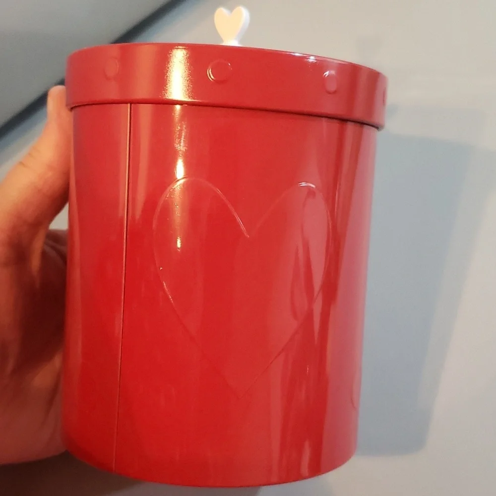 Ikea Embossed hearts metal tin NEW